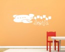 Plane Clouds Customized Name Vinyl Decal For Nursery